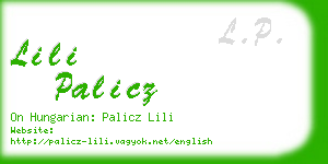 lili palicz business card